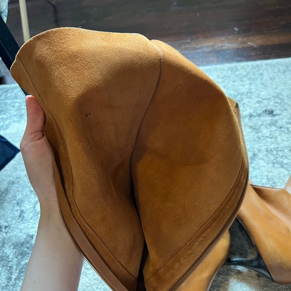 Walter Steiger Leather Boots Exposed Back Zipper Pointed Toe Size 35.5 - Picture 11 of 13